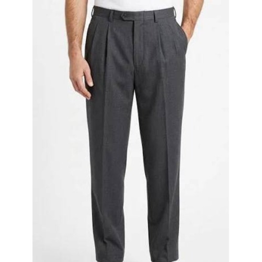 Lauren Ralph Lauren 120s Wool Cashmere Dress Pants Men's 40x29 Gray Pleated